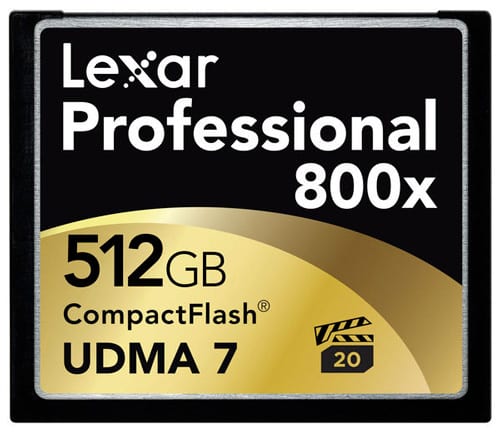 Cartes mémoire : Lexar annonce le 1/2 To 800x en version Compact Flash