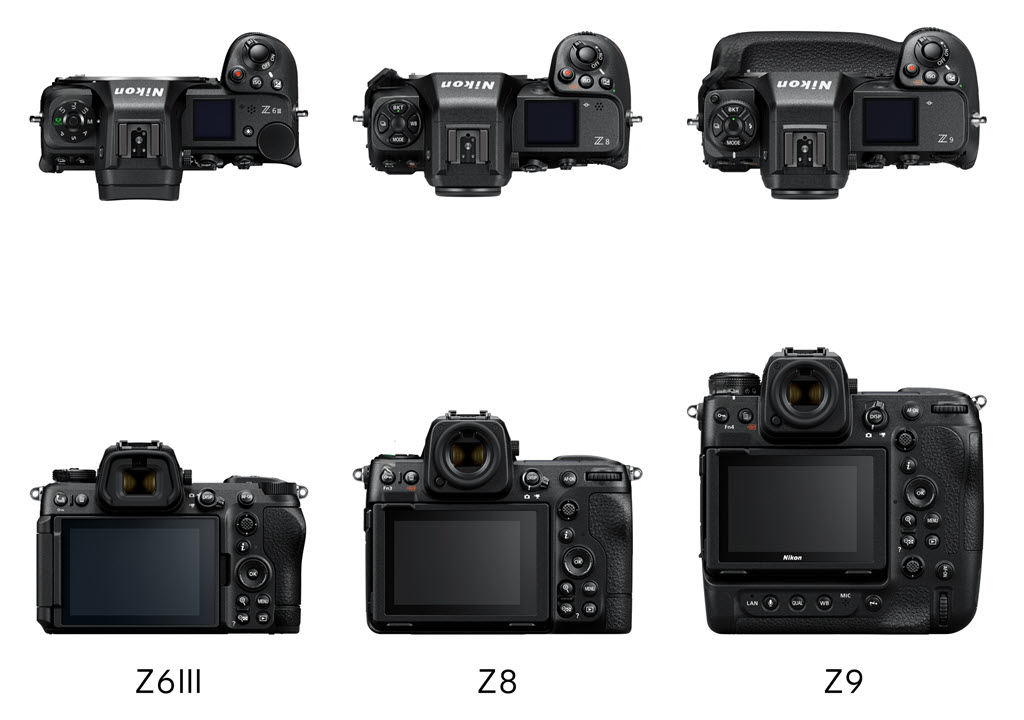 comparaison Nikon Z 6III vs Nikon Z 8 vs Nikon Z 9