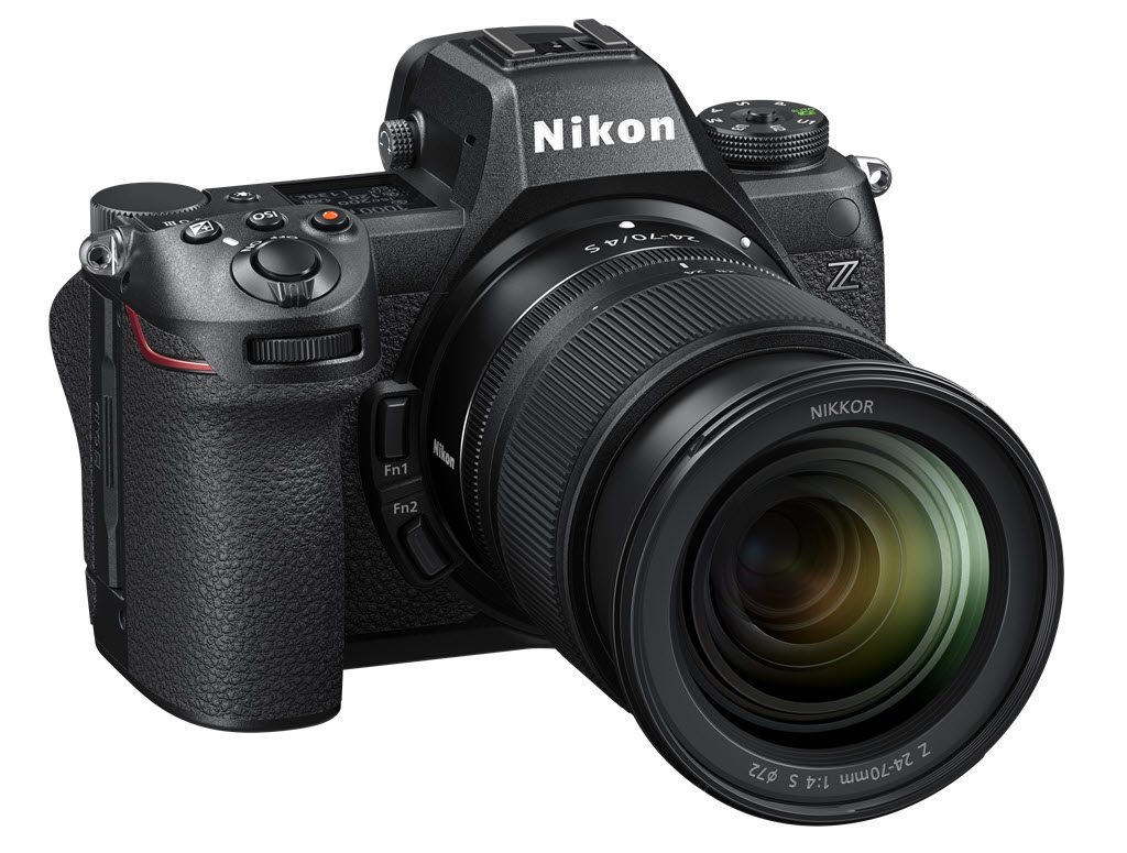 le Nikon Z 6III vu de profil avant avec les touches de fonction