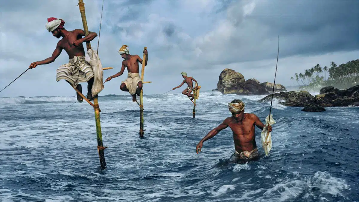 Sri Lankan Fishermen by Steve McCurry, 1995, via Magnum Photos