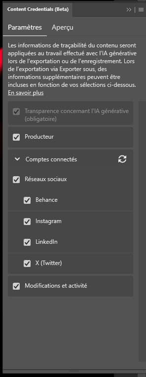 Comment gérer les Content Credentials dans Photoshop